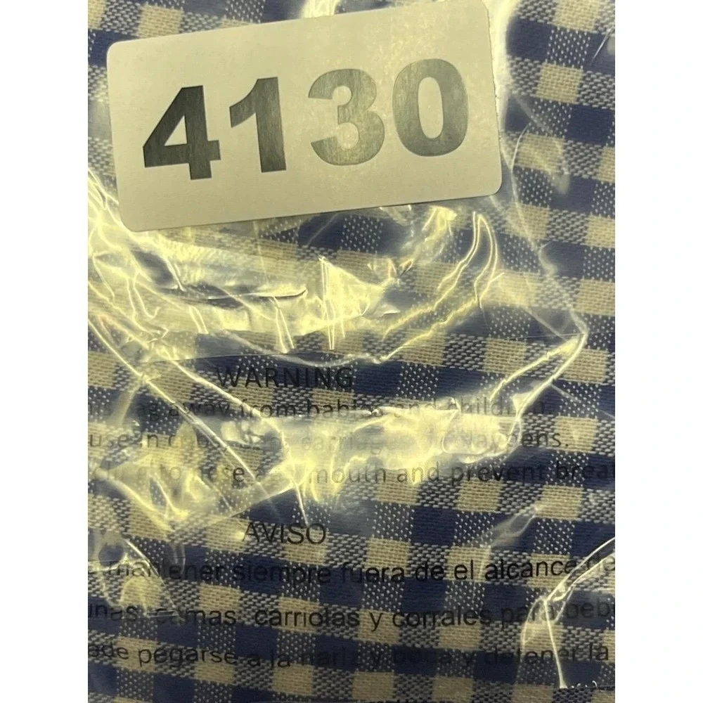 Old Navy Top‎ Youth Girls Gingham Spaghetti Straps Blue White Summer Picnic LG
